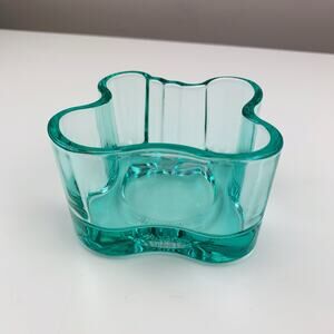 iittala Alvar Aalto Collection Small Green Glass Bowl Dish Nordic Design Finland